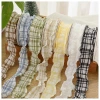 In stock: 4cm puff, checkered pleated webbing, flower packaging, bow accessory, material: fishtail yarn, ribbon Specification image